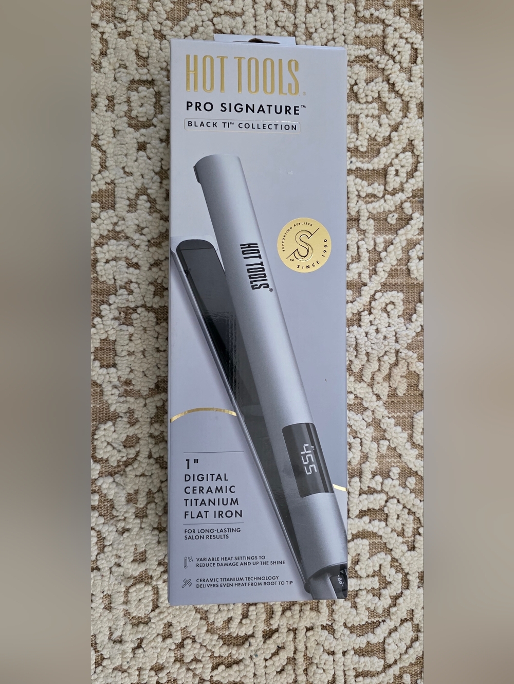 NEW Hot Tools 1" Pro Signature Black TI Digital Ceramic Titanium Flat Iron